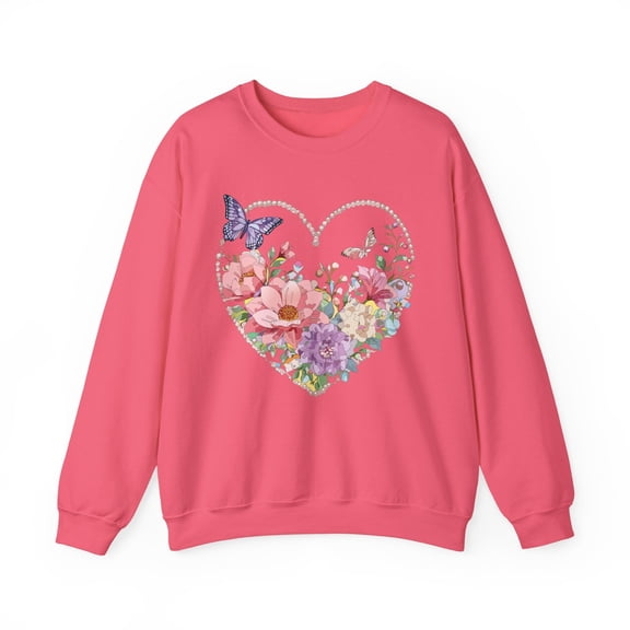 Floral Heart Sweatshirt, Floral Love Sweatshirt, Valentine's Day Sweatshirt, Heart Floral Sweatshirt