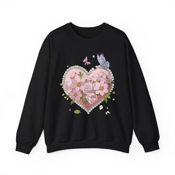 Floral Heart Sweatshirt, Floral Love Sweatshirt, Valentine's Day Sweatshirt, Heart Floral Sweatshirt