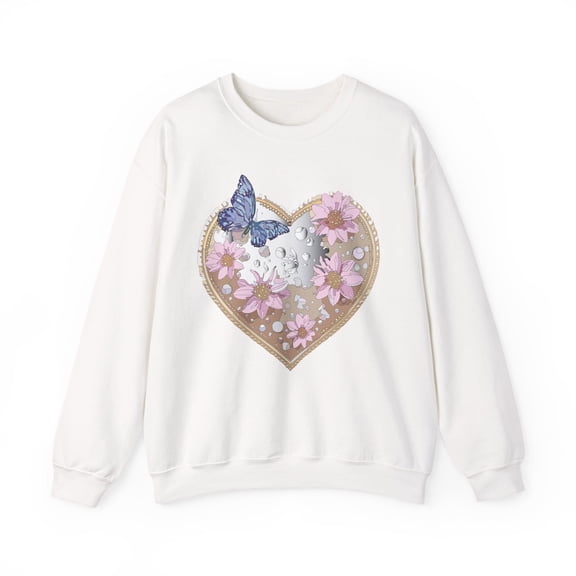 Floral Heart Sweatshirt, Floral Love Sweatshirt, Valentine's Day Sweatshirt, Heart Floral Sweatshirt