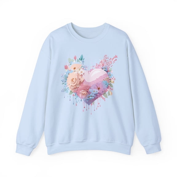 Floral Heart Sweatshirt, Floral Love Sweatshirt, Valentine's Day Sweatshirt, Heart Floral Sweatshirt
