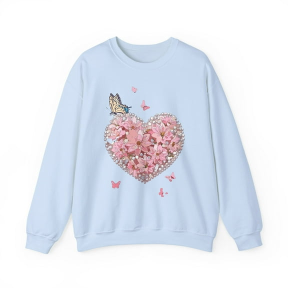 Floral Heart Sweatshirt, Floral Love Sweatshirt, Valentine's Day Sweatshirt, Heart Floral Sweatshirt