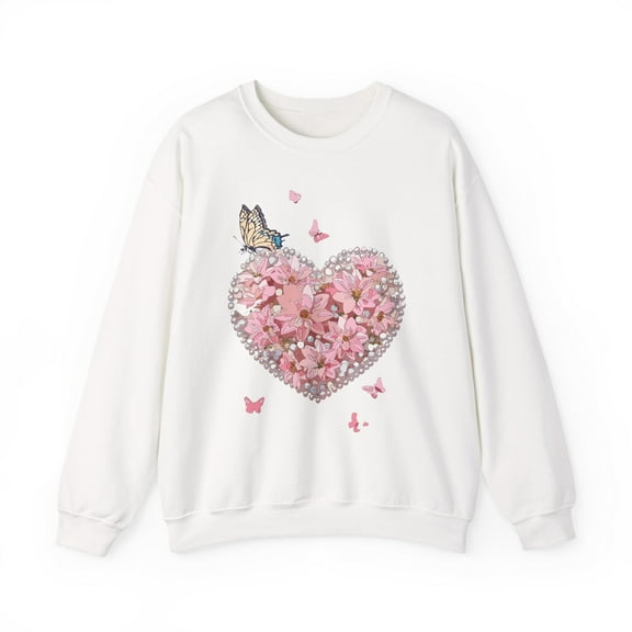 Floral Heart Sweatshirt, Floral Love Sweatshirt, Valentine's Day Sweatshirt, Heart Floral Sweatshirt