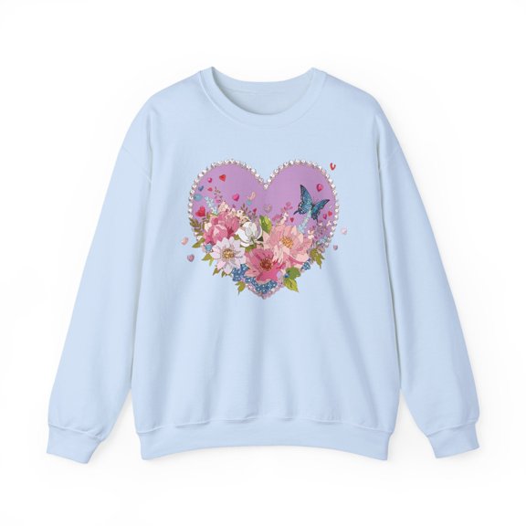Floral Heart Sweatshirt, Floral Love Sweatshirt, Valentine's Day Sweatshirt, Heart Floral Sweatshirt