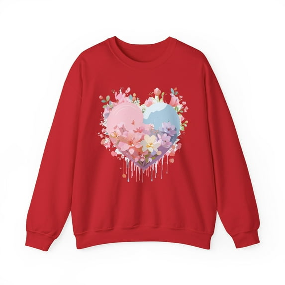 Floral Heart Sweatshirt, Floral Love Sweatshirt, Valentine's Day Sweatshirt, Heart Floral Sweatshirt