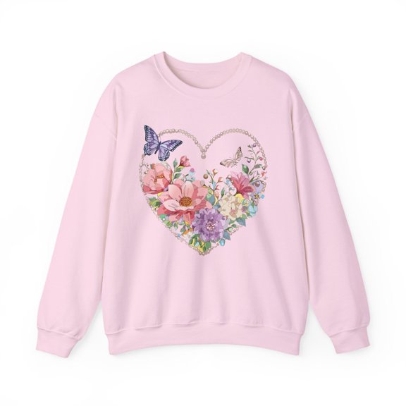 Floral Heart Sweatshirt, Floral Love Sweatshirt, Valentine's Day Sweatshirt, Heart Floral Sweatshirt