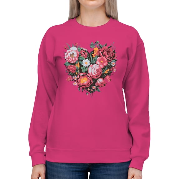 Floral Heart Wall Art Women's Sweatshirt