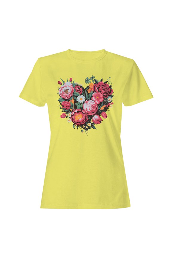 Floral Heart Wall Art Women's T-shirt