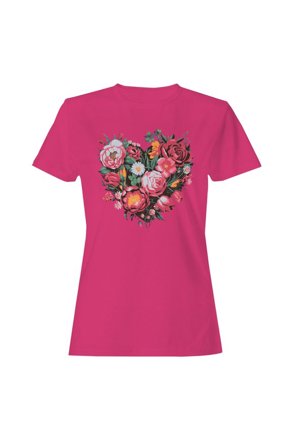 Floral Heart Wall Art Women's T-shirt