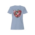 thumbnail image 1 of Floral Heart Wall Art Women's T-shirt, 1 of 3