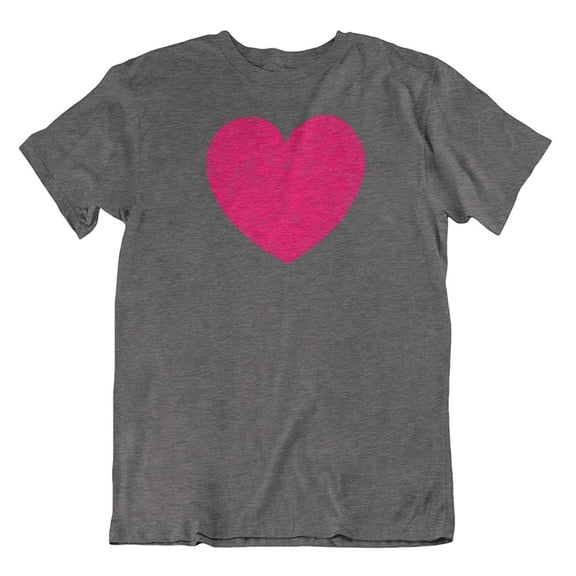 Floral Heart or Love Valentine T-Shirt for Wife, GF, Women & Girls (Distressed) Dark Gray Heather