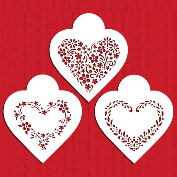 Floral Hearts Cookie Stencil Set C1055 by Designer Stencils