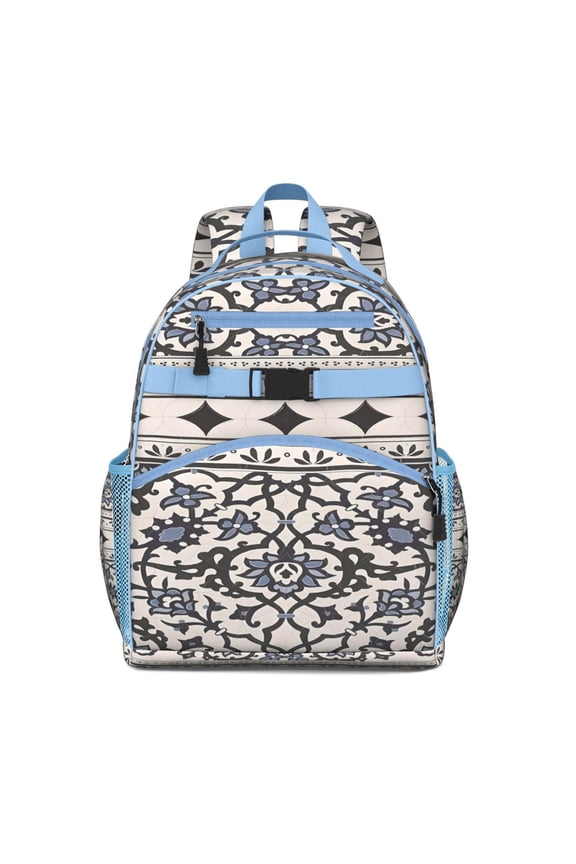 Floral Hippie Waterproof Backpack - Lightweight Student Bag with Breathable Padded Straps
