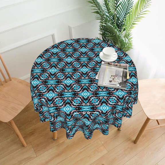 Floral Hippy Art Round Tablecloth Modern Design Polyester Table Cloth Fashion Decor Home Dining Graphic Table Cover
