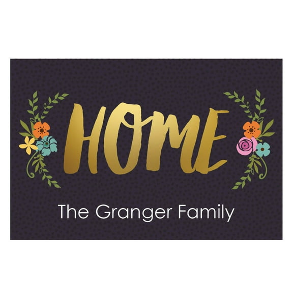 Floral Home Personalized Doormat