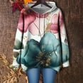 thumbnail image 1 of Floral Hoodies for Women Trendy Oversized Hooded Graphic Sweatshirts Long Sleeve Pullover Drawstring Drop Shoulder Hoodie with Kangaroo Pocket Fall Fashion Clothes Streetwear, 1 of 4