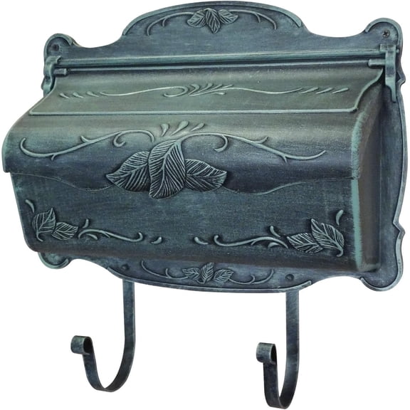 Floral Horizontal Verdi Green Wall-Mounted Mailbox