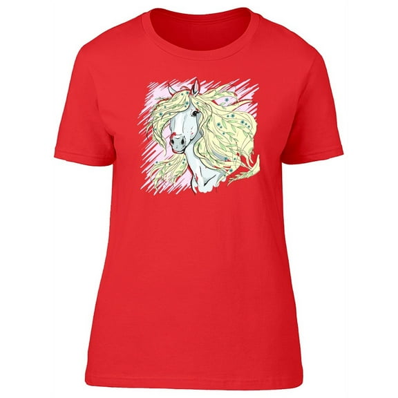 Floral Horse T-Shirt Women -Image by Shutterstock, Female Medium