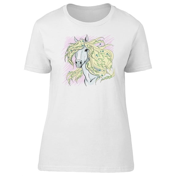 Floral Horse T-Shirt Women -Image by Shutterstock, Female x-Large