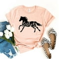 thumbnail image 1 of Floral Horse T-shirt Lover Shirt Animal Gift Equestrian Tee Country Top Shirts Farm Life For Her Lovers, 1 of 3