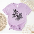 thumbnail image 1 of Floral Horse T-shirt Lover Shirt Animal Top Tee Country Gift Flower Shirts Farm Live Tops Women's Lover's Girl For Mother, 1 of 3
