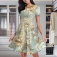 thumbnail image 1 of Floral Hummingbird Elegant Design Pattern Women's Classic Swing Skater Dress Casual Work Party Cocktail Dresses, 1 of 6