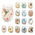 thumbnail image 1 of Floral Hummingbird Gold Trim Tumbler, Elegant Stemless Glass, Art Hand-Painted Stemless Glass, Stylish Drinking Cup for Tea (-selling Collection), 1 of 5