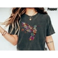 thumbnail image 1 of Floral Hummingbird Shirt, Animal Lover Tee, Bird T Shirts, Trendy Tee,Gift For Her, Bird Lover T-Shirt, Spring Birds,Flower Shirt, 1 of 5