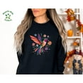 thumbnail image 1 of Floral Hummingbird Sweatshirt, Animal Lover Tee, Bird Hoodie, Trendy Tee, Her, Bird Lover Sweatshirt, Spring Birds, Flower Sweat TSHIRT All Size S-5XL, 1 of 5