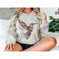 thumbnail image 1 of Floral Hummingbird Sweatshirt ,Animal Lover Tee, Bird Sweatshirt, Trendy Tee, Her, Bird Lover T-Shirt, Spring Birds, Flower Shirt Tshirt All Size S-5XL, 1 of 5