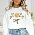 thumbnail image 1 of Floral Hummingbird Sweatshirt Art Deco Shirt Wildflowers Sweater Bird lover shirt Vintage Botanical Sun sweater Women, mom Sweatshirt All Size S-5XL, 1 of 5