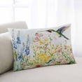 thumbnail image 1 of Floral Hummingbird Throw Pillow Covers, Spring Watercolor Flowers Soft Breathable Pillow Cases with Invisible Zipper for Sleeping, Standard Pillowcases for Couch Bed Sofa Chair 20x26 Inches, 1 of 6