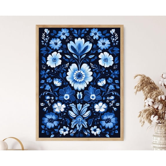 Kfest Floral Hungarian K Kfest Textile Traditional Designs Deep Indigo Hues ...