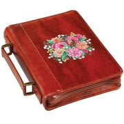 Floral Initial Brown Bible Case