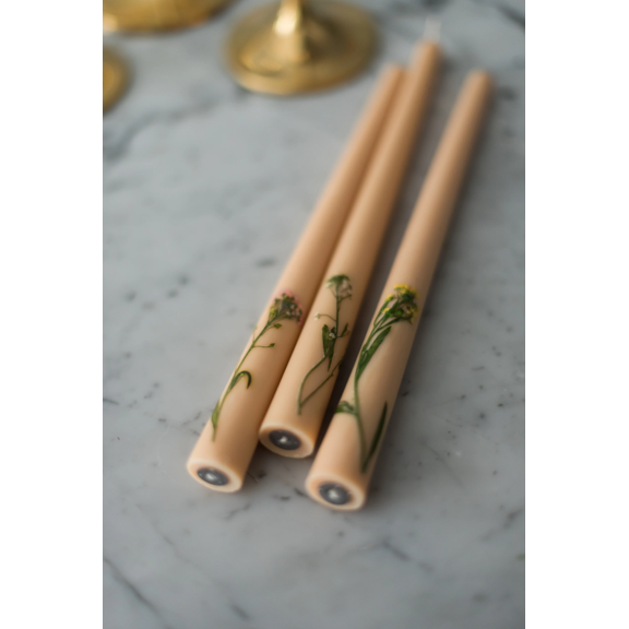 Floral Inlaid Candles