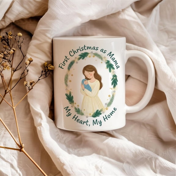 Firsistmas as Mama, New Mom Gift, Stocking Stuffer, My Heart My Home, 's Firsistmas, Gift Wife, Mama Mug.