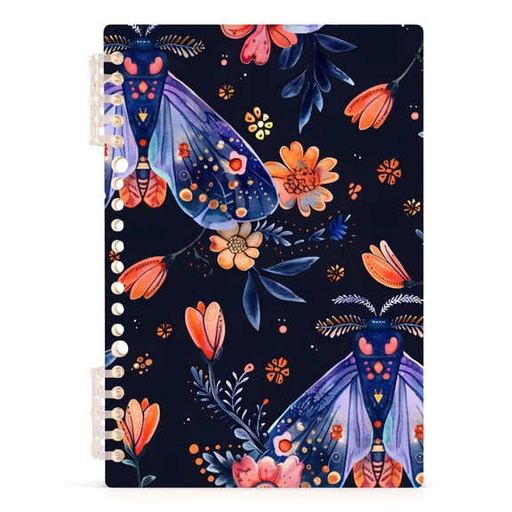 Floral Insectphoenix Spiral Journal Notebook College Ruled Notebook 8.3" x 5.7" A5 Lined Thick Paper Page