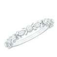 thumbnail image 1 of Rosec Jewels Floral Inspired Natural Diamond Half Eternity Ring for Women, April Birthstone Ring, 925 Sterling Silver, US 8.50, 1 of 7