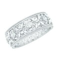 thumbnail image 1 of Rosec Jewels Floral Inspired Cubic Zirconia Eternity Band Ring for Women (AAAA Quality), 925 Sterling Silver, US 4.00, 1 of 9