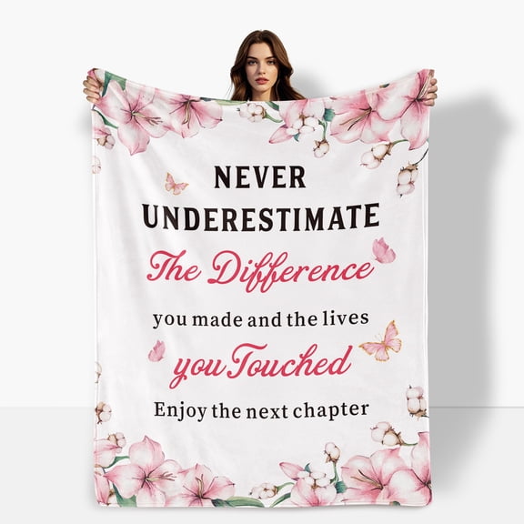 Floral Inspired Fleece Blanket For Friends Thoughtful Gift Celebrating Life And Embracing The Next Chapter Sofa Bed Travel Camping Polyester Throw Shipped From USA