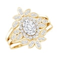 thumbnail image 1 of Rosec Jewels Certified Moissanite Wedding Ring Set of 3 - Vintage Style Oval Engagement Ring with Enhancer - D-VS1 Grade, 10K Yellow Gold, US 11.00, 1 of 9