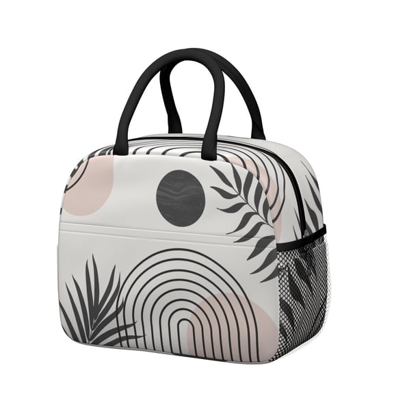 Floral Insulated Lunch Box - Hippie Style Waterproof Lunch Bag, Leakproof & Spacious (Tribal Patterns)
