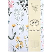 Floral Journal, Hardcover Notebook, A5, 6x8, Ruled, Lay-flat, Linen, Writing Journal, White