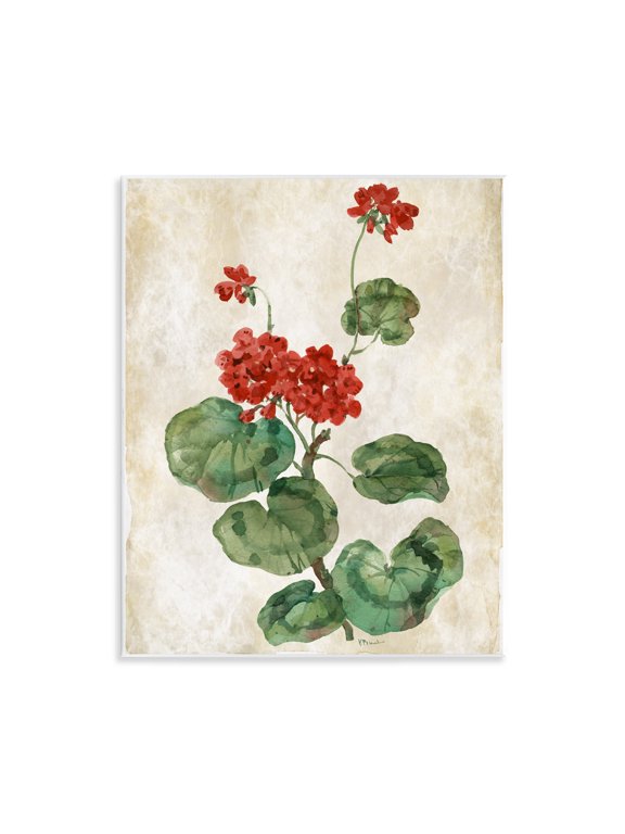 Industries Shabby Chic Floral Journal Red Flower Wall Plaque Art, 11 x 14, by Paul Brent