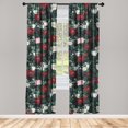 thumbnail image 1 of Floral Jungle Window Curtains, Colorful Design Flowers Boho Dreamy Blossom Pattern with Petals, Lightweight Decor 2-Panel Set with Rod Pocket, Pair of - 28"x95", Almond Green Ruby Ivory, by Ambesonne, 1 of 1
