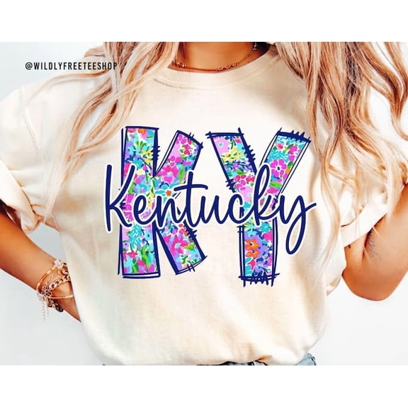 Floral Kentucky T-Shirt: State Tee Shirt - Kentucky Gifts Women