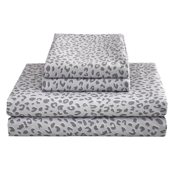 Floral King Sheets, Soft Breathable Microfiber Printed Bed Sheet Set, Deep Pocket Non-Slip Fitted Sheet Included