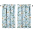 thumbnail image 1 of Floral Kitchen Curtains 24 Inch Length Blue Window Curtain Over Sink Spring Summer Small Short Tier for Bathroom Cafe Rod Pocket (2 Panels, 27.5" W x 24" L), 1 of 1