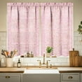 thumbnail image 1 of Floral Kitchen Curtains 24 Inch Length Pink Window Curtain Over Sink Spring Small Short Tier for Bathroom Cafe Rod Pocket (2 Panels, 27.5" W x 24" L), 1 of 6