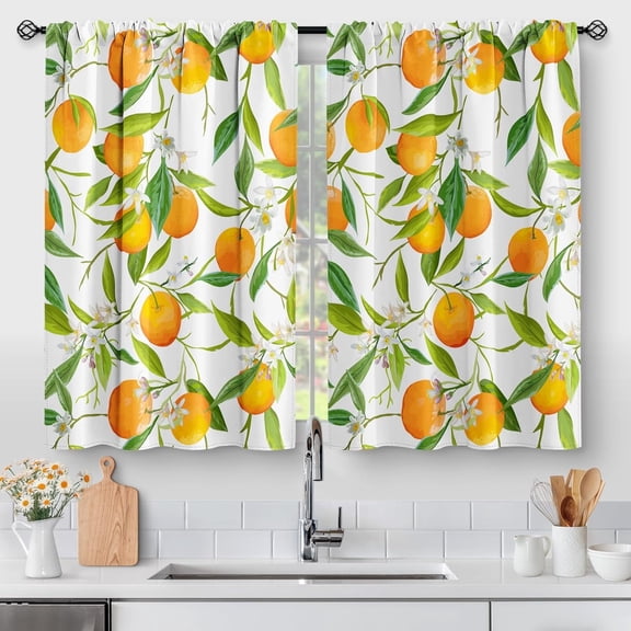 Floral Kitchen Curtains - Bohemian Colorful Flowers Print Cafe Small Short Tier Window Curtains for Bathroom Living Room Decor Rod Pocket Window Drapes 40 Inch Length Set 28"x40"