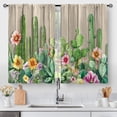 thumbnail image 1 of Floral Kitchen Curtains - Bohemian Colorful Flowers Print Cafe Small Short Tier Window Curtains for Bathroom Living Room Decor Rod Pocket Window Drapes 40 Inch Length Set 28"x40", 1 of 4